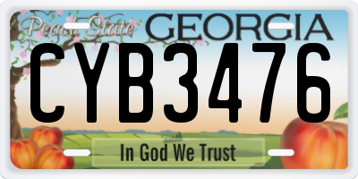 GA license plate CYB3476
