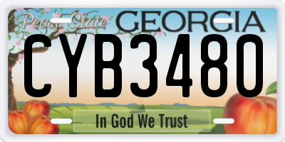 GA license plate CYB3480