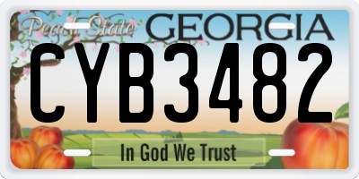 GA license plate CYB3482