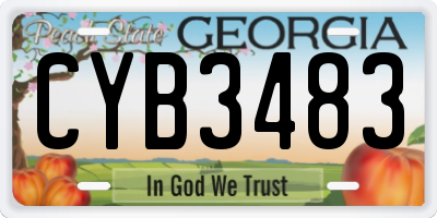 GA license plate CYB3483