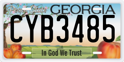 GA license plate CYB3485