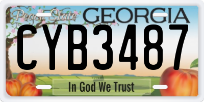 GA license plate CYB3487