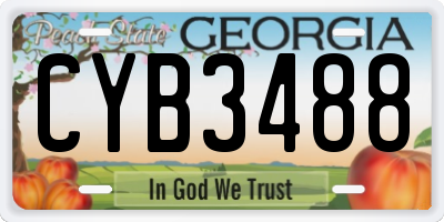 GA license plate CYB3488