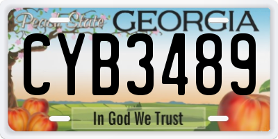 GA license plate CYB3489