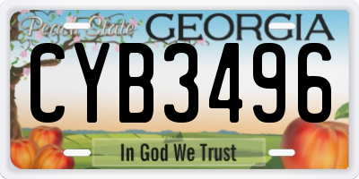 GA license plate CYB3496