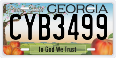 GA license plate CYB3499