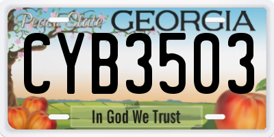 GA license plate CYB3503