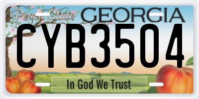 GA license plate CYB3504