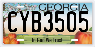 GA license plate CYB3505
