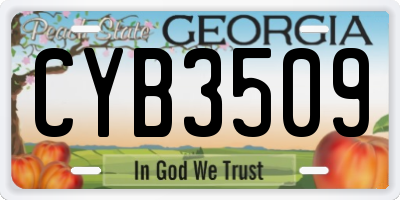 GA license plate CYB3509