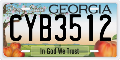 GA license plate CYB3512