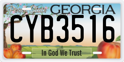 GA license plate CYB3516