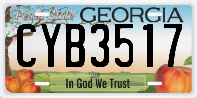 GA license plate CYB3517