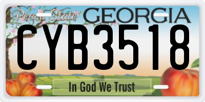 GA license plate CYB3518