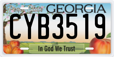 GA license plate CYB3519
