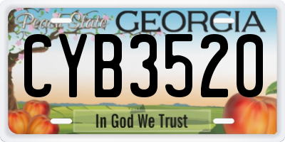 GA license plate CYB3520