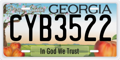GA license plate CYB3522