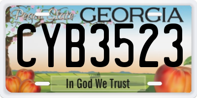 GA license plate CYB3523