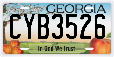 GA license plate CYB3526