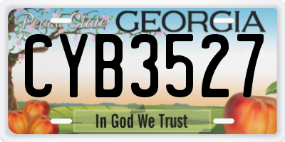 GA license plate CYB3527