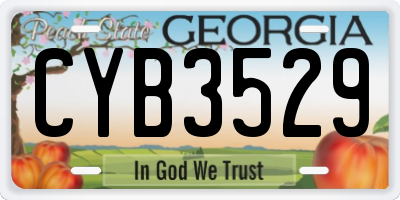 GA license plate CYB3529