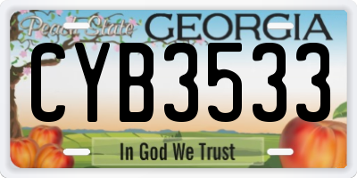 GA license plate CYB3533