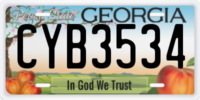 GA license plate CYB3534
