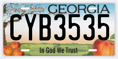 GA license plate CYB3535