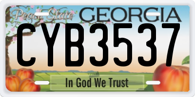 GA license plate CYB3537