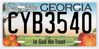 GA license plate CYB3540