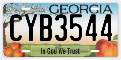 GA license plate CYB3544