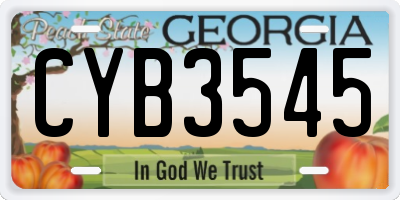 GA license plate CYB3545