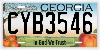 GA license plate CYB3546