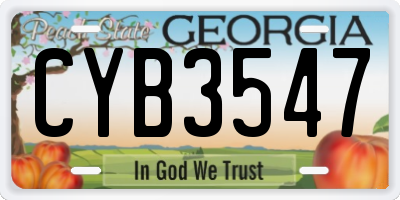 GA license plate CYB3547