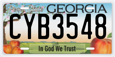 GA license plate CYB3548