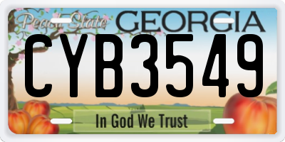 GA license plate CYB3549