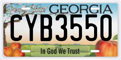 GA license plate CYB3550