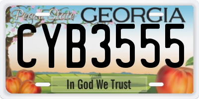 GA license plate CYB3555