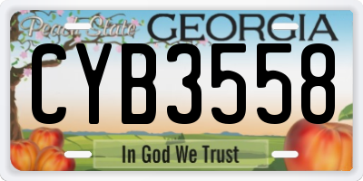GA license plate CYB3558