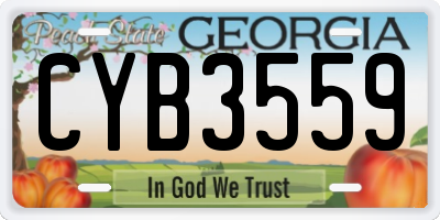 GA license plate CYB3559