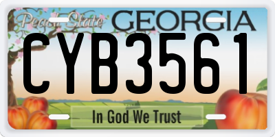 GA license plate CYB3561