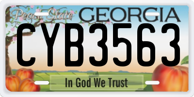 GA license plate CYB3563