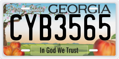 GA license plate CYB3565