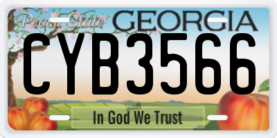 GA license plate CYB3566
