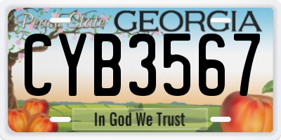 GA license plate CYB3567