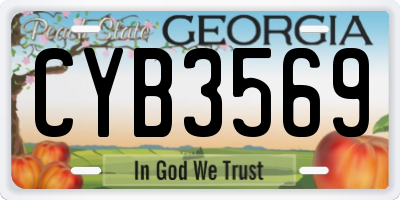 GA license plate CYB3569