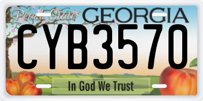 GA license plate CYB3570
