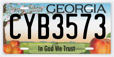 GA license plate CYB3573