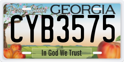 GA license plate CYB3575