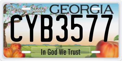 GA license plate CYB3577